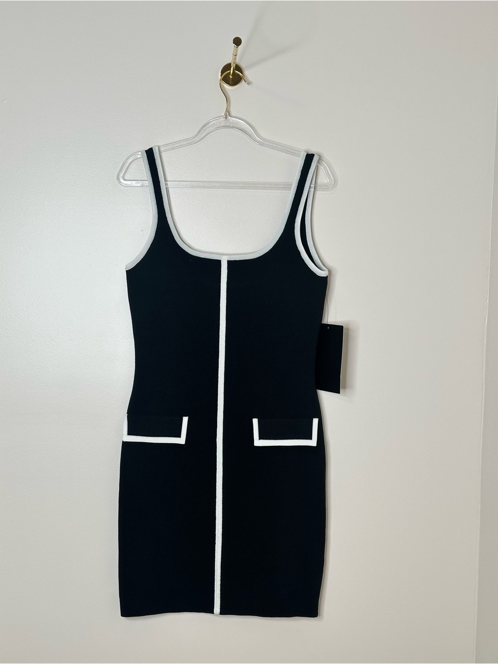 Endless Rose Contrast Trim Knit Mini Dress NWT Size S - Picture 2 of 5